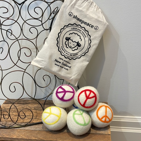 Peace Sign Wool Dryer Balls - Picture 5 of 9